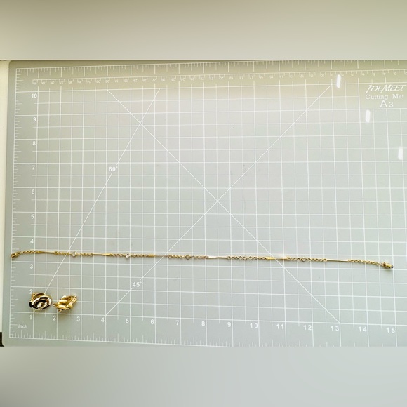 Vintage Rhinestone Earrings & Dainty Crystal Necklace - Picture 8 of 17